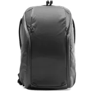 Peak Design Everyday Backpack Zip V2 20L black rear view with durable 400D nylon canvas and weatherproof UltraZip closurePeak Design Everyday Backpack Zip V2 20L black rear view with durable 400D nylon canvas and weatherproof UltraZip closure