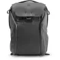 Front view of the black Peak Design Everyday Backpack V2 20L featuring MagLatch closure and durable UltraZip side panels.