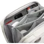 Peak Design Tech Pouch in bone color, interior view showcasing organized compartments for tech accessories, featuring elastic loops and zippered pockets for efficient storage and easy access.