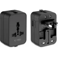 Tech-Protect travel adapter TA300 EU/UK/US/AU, blackTech-Protect travel adapter TA300 EU/UK/US/AU, black