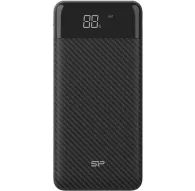 Silicon Power GP28 10000mAh melnais power bank ar digitālo ekrānu, kas rāda 88% akumulatora līmeni, ar diviem USB iziešanas portiem un USB-C/microUSB ievadēmSilicon Power GP28 10000mAh melnais power bank ar digitālo ekrānu, kas rāda 88% akumulatora līmeni, ar diviem USB iziešanas portiem un USB-C/microUSB ievadēm