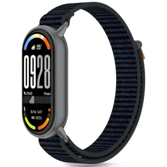 Ремешок для часов Tech-Protect Nylon Stripe Xiaomi Smart Band 8/9/10, черный/оранжевый