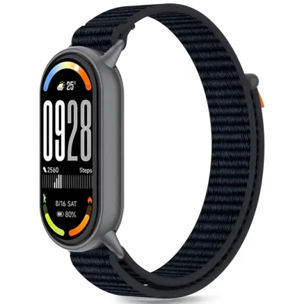 Ремешок для часов Tech-Protect Nylon Stripe Xiaomi Smart Band 8/9/10, черный/оранжевый