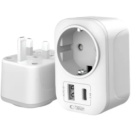 Tech-Protect travel adapter TA100 UK-EU
