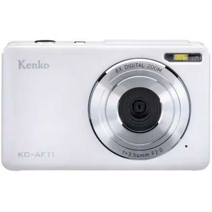 Kenko KC-AF11 Compact Camera, 5MP, 8x Zoom, White