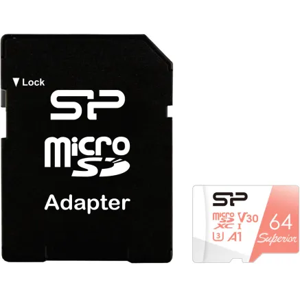 Silicon Power memory card microSDXC 64GB Superior A1 + adapter