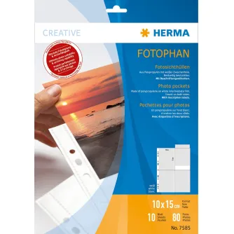 Herma photo sleeve 10x15cm vertical 10sh, white (7585)