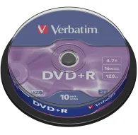 Verbatim DVD+R Matt Silver 4.7GB 16x 10pcs spindleVerbatim DVD+R Matt Silver 4.7GB 16x 10pcs spindle