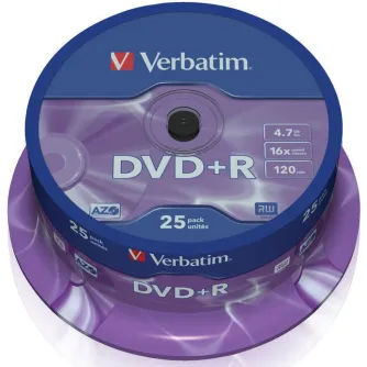 Verbatim DVD+R Matt Silver 4.7GB 16x 25pcs spindle