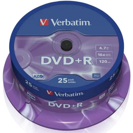 Verbatim DVD+R Matt Silver 4.7GB 16x 25pcs spindle