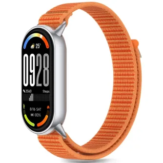 Tech-Protect ремешок для часов Nylon Stripe Xiaomi Smart Band 8/9/10, оранжевый/серый