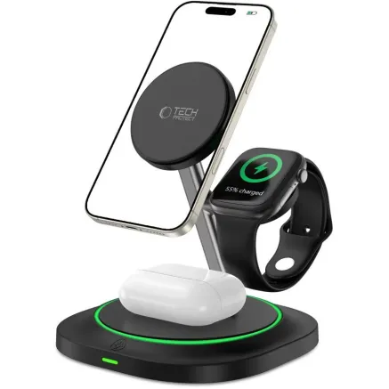 Tech-Protect wireless charger A46 3in1 QI15W, black