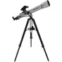 Celestrona StarSense Explorer LT80AZ teleskops uz stabila melna altazimuta statīva, ar smartphone doki un acs montāžu, vieglai debesu objektu novērošanai.