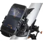 Celestron StarSense Explorer LT80AZ teleskops ar pievienotu viedtālruni, kurā redzama zvaigžņu kartes lietotne, kas norāda uz Jupiteru ar virziena bultām un precīzu pozicionēšanas tehnoloģiju.