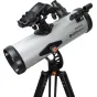 Celestron StarSense Explorer LT114AZ telescope with smartphone dock and app guidance for easy stargazing, featuring 114mm refractor optics and altazimuth mount