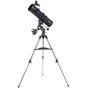 Celestron Astromaster 130EQ reflector telescope with German equatorial mount, slow-motion control knobs, and sturdy tripod for precise night sky observation
