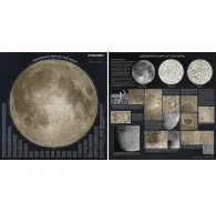 Celestron double-sided Moon Map featuring detailed lunar craters, maria, and coordinates for telescope observation by Ralph AeschlimanCelestron double-sided Moon Map featuring detailed lunar craters, maria, and coordinates for telescope observation by Ralph Aeschliman