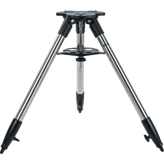 Celestron StarSense Explorer galda Dobsonian teleskopa statīvs ar regulējamām nerūsējošā tērauda kājām un integrētu piederumu plauktu, skatīts no augšas