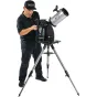 Celestrona StarSense Explorer galda Dobsoniana teleskops uz stabila augstuma regulējama statīva ar integrētu aksesuāru plauktu, gatavs ērtai zvaigžņu novērošanai