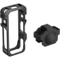 Корпус SmallRig 5940 для камеры Insta360 X4 Air с креплениями для вспышки и быстрым доступом к батарее – вид спереди на защитный каркас и силиконовую крышку объектива