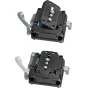 SmallRig 5366 Manfrotto saderīga montāžas plāksne ar divu 15mm stieņu fiķatoru - augšējais un sānu skats uz ātras atbrīvošanas mehānismu