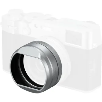 SmallRig 5849 sudraba objektīva aizmugura Fujifilm X100VI/X100V ar melnu matētu iekšpusi un teksturētu ārējo virsmu