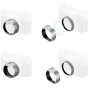 SmallRig 5849 sudraba alumīnija objektīva vāks Fujifilm X100VI/X100V ar adapteri un 49 mm filtru saderību, detalizēti attēlotas sastāvdaļas