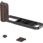 SmallRig L-Shaped Mount Plate with Ebony Wooden Handle for FUJIFILM X-E5 - ergonomic grip with Arca-Swiss quick release, silicone pads, wooden shutter button cap, and included accessories