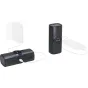 Зарядный кейс SmallRig 5108 с аккумулятором 13,600mAh для батарей Canon LP-E6P/LP-E6NH: вид спереди и сбоку с отображением уровня заряда, USB-C портами и подключенным кабелем.