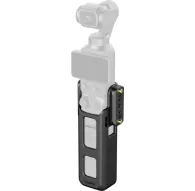 SmallRig 6006 Cage for DJI Osmo Pocket 4/3 featuring NATO rails and a battery handle, showcasing accessory mounting options from the front and side viewSmallRig 6006 Cage for DJI Osmo Pocket 4/3 featuring NATO rails and a battery handle, showcasing accessory mounting options from the front and side view