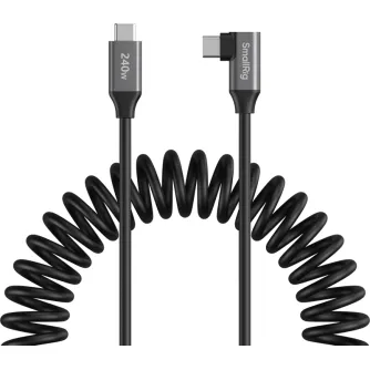 SmallRig 5730 USB-C spirālveida kabeļu komplekts ar taisnu un leņķīgu savienotāju, 240W ātrās uzlādes atbalsts, izturīga TPU spirāles konstrukcija