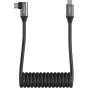 SmallRig 5730 USB-C spirālveida datu kabelis ar taisnu un leņķa savienotājiem, 240W ātra uzlāde, izturīga TPU spirāles konstrukcija