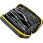 NiSi Filter Pouch Caddy MAX with microfiber-lined compartments holding 13 filters including CPL, ND, magnetic JetMag Pro, and adapter rings, showcasing accordion-style organization and durable nylon construction with a waterproo