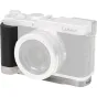 Panasonic LUMIX L10 camera with SmallRig L-shaped handle for improved grip and Arca-Swiss tripod compatibility