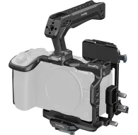 SmallRig HawkLock Quick Release Cage Kit with V-Mount Battery Plate for Canon EOS R6 V - handheld setup featuring a top handle, cable clamp, and secure quick-release systemSmallRig HawkLock Quick Release Cage Kit with V-Mount Battery Plate for Canon EOS R6 V - handheld setup featuring a top handle, cable clamp, and secure quick-release system