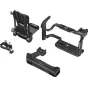 SmallRig HawkLock ātrasaskatāma korpusa komplekts Canon EOS R6 Mark II ar V-montāžas bateriju plātnīti, augšas rokturi, kabeļu fiksatoru, sānu aksesuāru sliedi un moduļu komponentiem izklātā veidā
