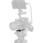 SmallRig 6318 mount plate compatible with Manfrotto 501PL for vertical camera shooting, featuring an LED light panel attachment and a professional grip setup.