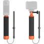 Флоу-грип SmallRig для экшн-камер с установленной камерой и смартфоном, ярко-оранжевая основа, эргономическая пенная рукоятка и ремешок для надежного захвата и легкого извлечения