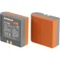 HÄHNEL Extreme Battery HLX-MD1 for MODUS 600RT Speedlight featuring a high-capacity 2000 mAh Li-ion cell, front and back views