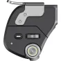 SmallRig FilMov Photography Grip Kit for iPhone 17 Pro top view featuring a metallic quick-release clamp, horizontal shutter button, and integrated power button with concentric rings.