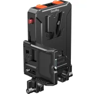 SmallRig 5881 intelligent V-Mount battery adapter plate with digital display, featuring a 15mm dual rod clamp and multi-port input/output for professional video equipment.SmallRig 5881 intelligent V-Mount battery adapter plate with digital display, featuring a 15mm dual rod clamp and multi-port input/output for professional video equipment.