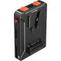 SmallRig 5653 Intelligent V-Mount Battery Adapter Plate with digital display, numbered input indicators, and USB-C port for professional video equipment