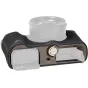 SmallRig leather half case for Panasonic LUMIX L10 with integrated grip, tripod mount, and easy-access battery/memory slots - front view