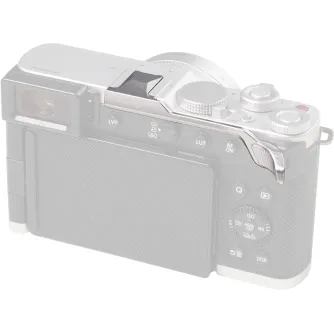SmallRig thumb grip for Panasonic LUMIX L10 silver model featuring ergonomic thumb rest and quick-release hot shoe attachment