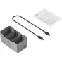 SmallRig 6501 65W battery charger for DJI Mini 5/4/3 Pro with USB-C cable and user manual, compact design for travel
