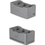 SmallRig 65W charger for DJI Mini 5/4/3 Pro batteries with four slots, showcasing front and back views with USB-C port and ventilation design