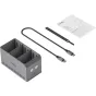 SmallRig 6502 100W battery charger for DJI Mini 5/4/3 Pro with USB-C cable, compact design featuring temperature control and emergency power output.