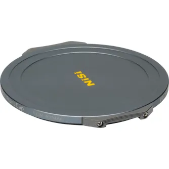 NiSi JetMag Pro 49 front magnetic lens cap with secure metal construction for quick filter changes, featuring NiSi logo and textured grip