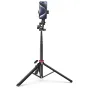 Ulanzi MT-78 black tripod with smartphone adapter and dual cold shoe mounts, fully extended for vlogging and photography