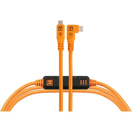 Tether Tools TetherPro Optima 10G USB-C to USB-C Right Angle Cable 3m Orange